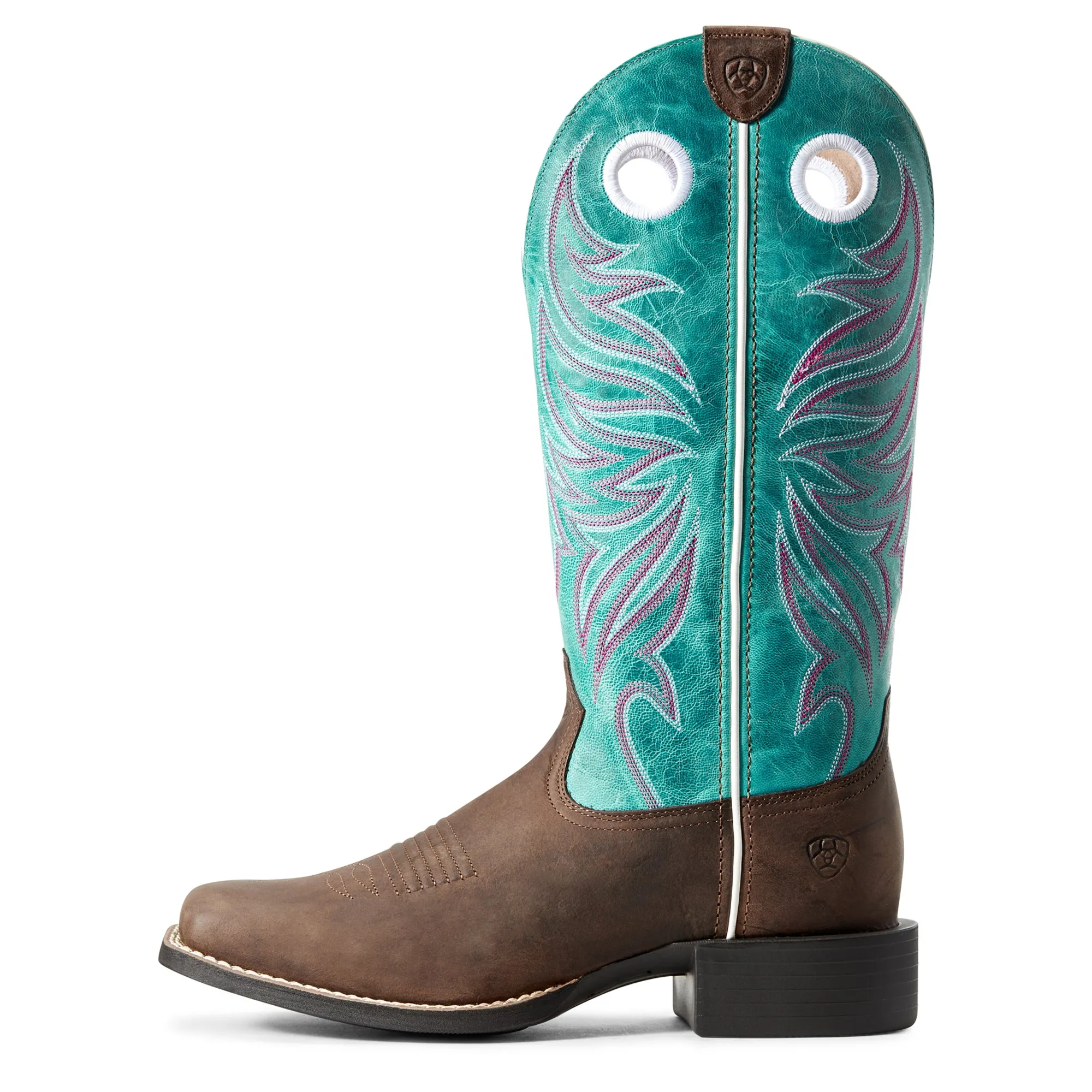 10029751 Ariat Women's Round Up Ryder Sassy Brown/Miami Blue