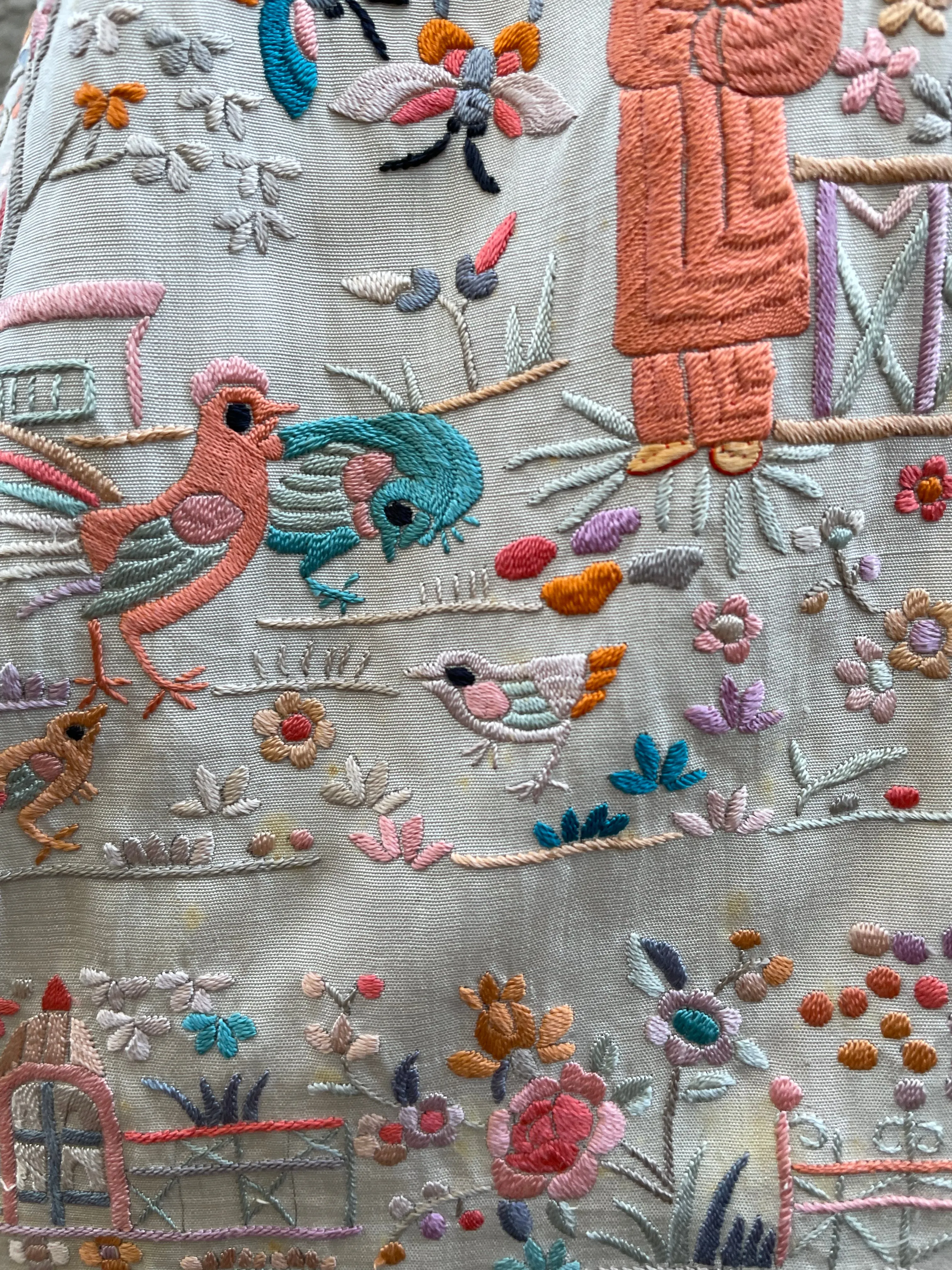 1920s Densely Embroidered Chinese Silk Coat