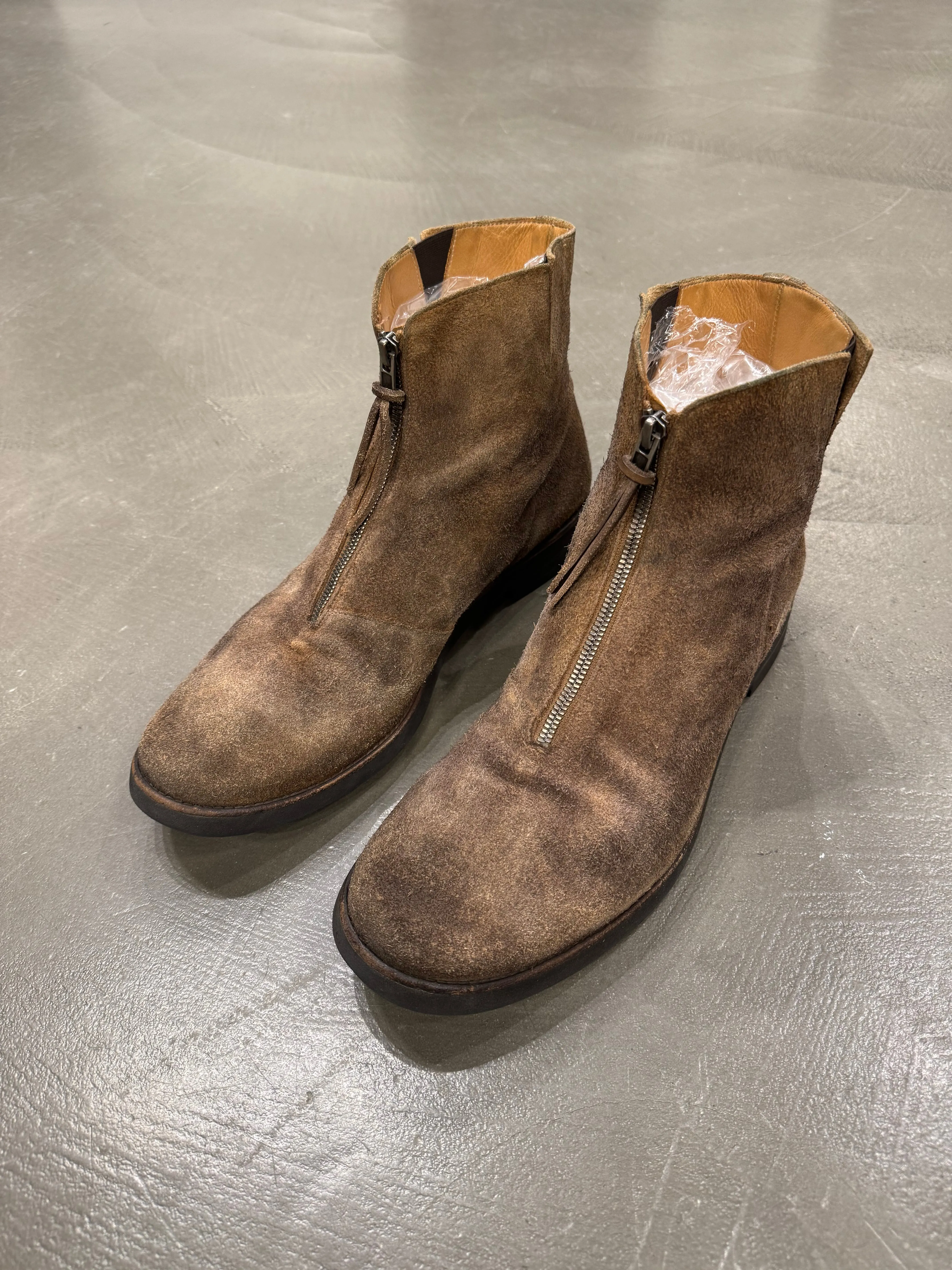 2000s MARTIN MARGIELA zipper distressed suede boots