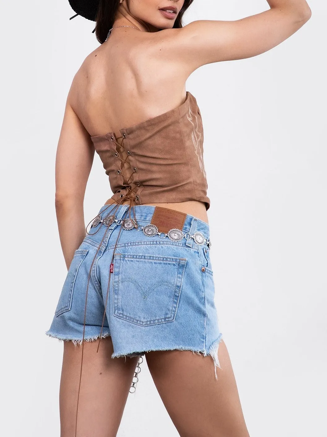 27 Embroidered Western Corset Top
