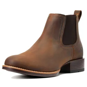 40% OFF ARIAT Booker Ultra Round Toe Western Boots - Mens - Distressed Tan - Size:  UK 7.5