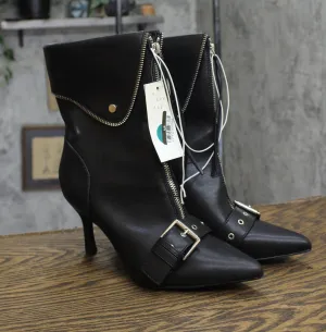 A New Day Womens Mickey Point Toe Moto Ankle Boots 90974111 Black 9M