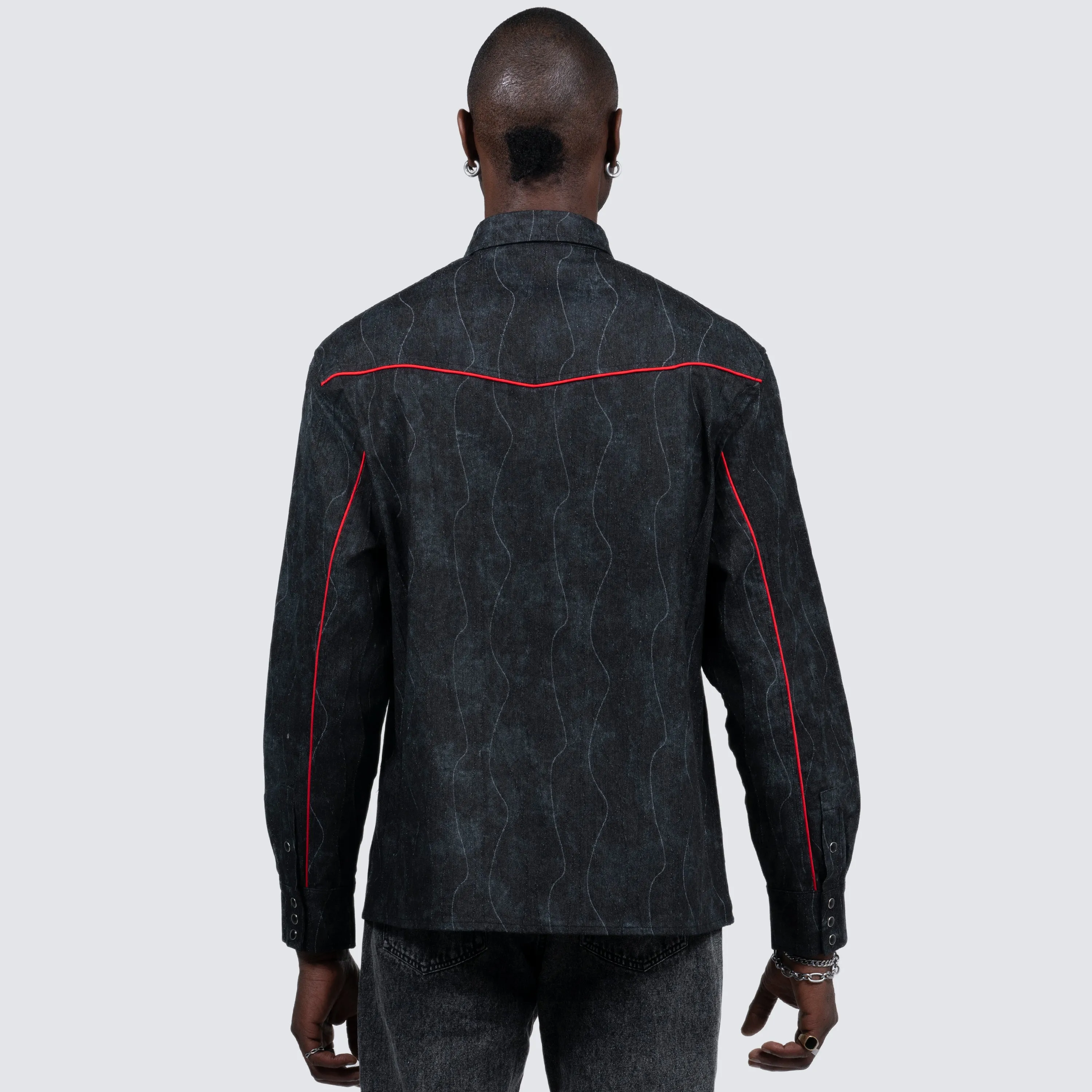 ACID COWBOY DENIM SHIRT (BLACK)
