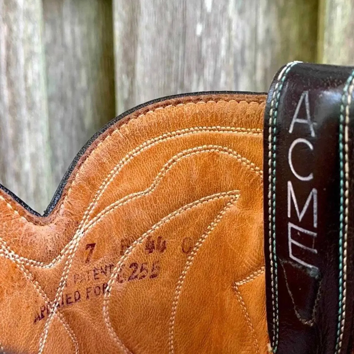 ACME Vintage Rare Bull Inlay Short Black Cowgirl Cowboy Western Boots