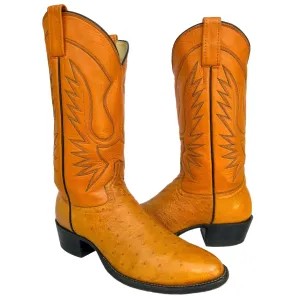 ADAMS BOOT CO Vintage Ostrich Exotic Tall Cowboy Western Boots