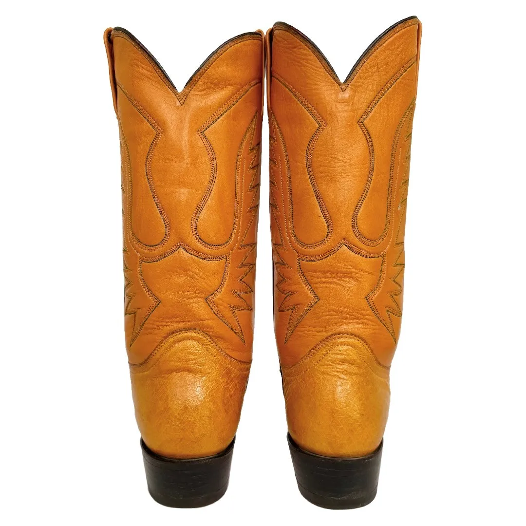 ADAMS BOOT CO Vintage Ostrich Exotic Tall Cowboy Western Boots