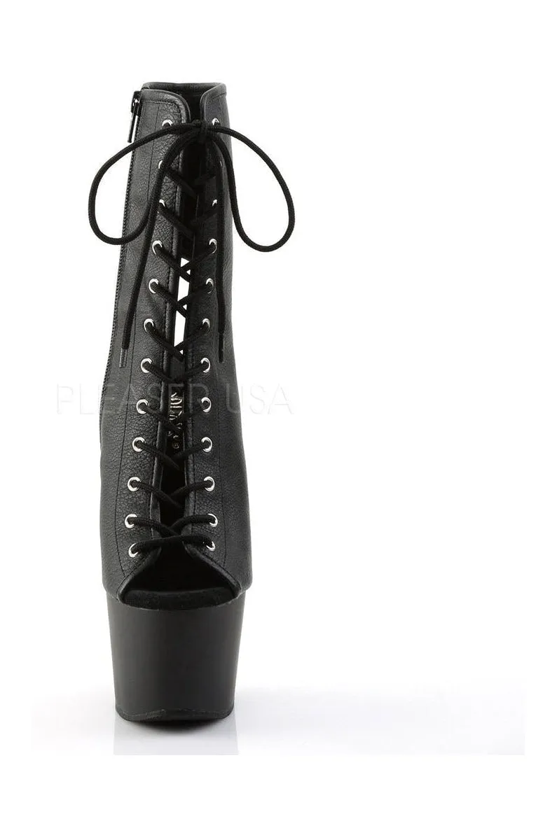 ADORE-1016 Platform Boot  | Black Faux Leather