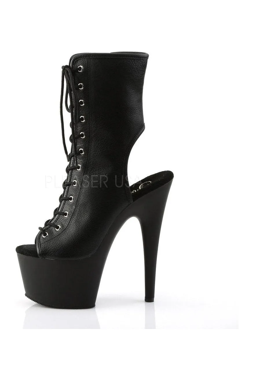 ADORE-1016 Platform Boot  | Black Faux Leather
