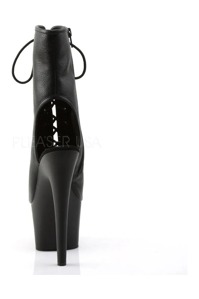 ADORE-1016 Platform Boot  | Black Faux Leather