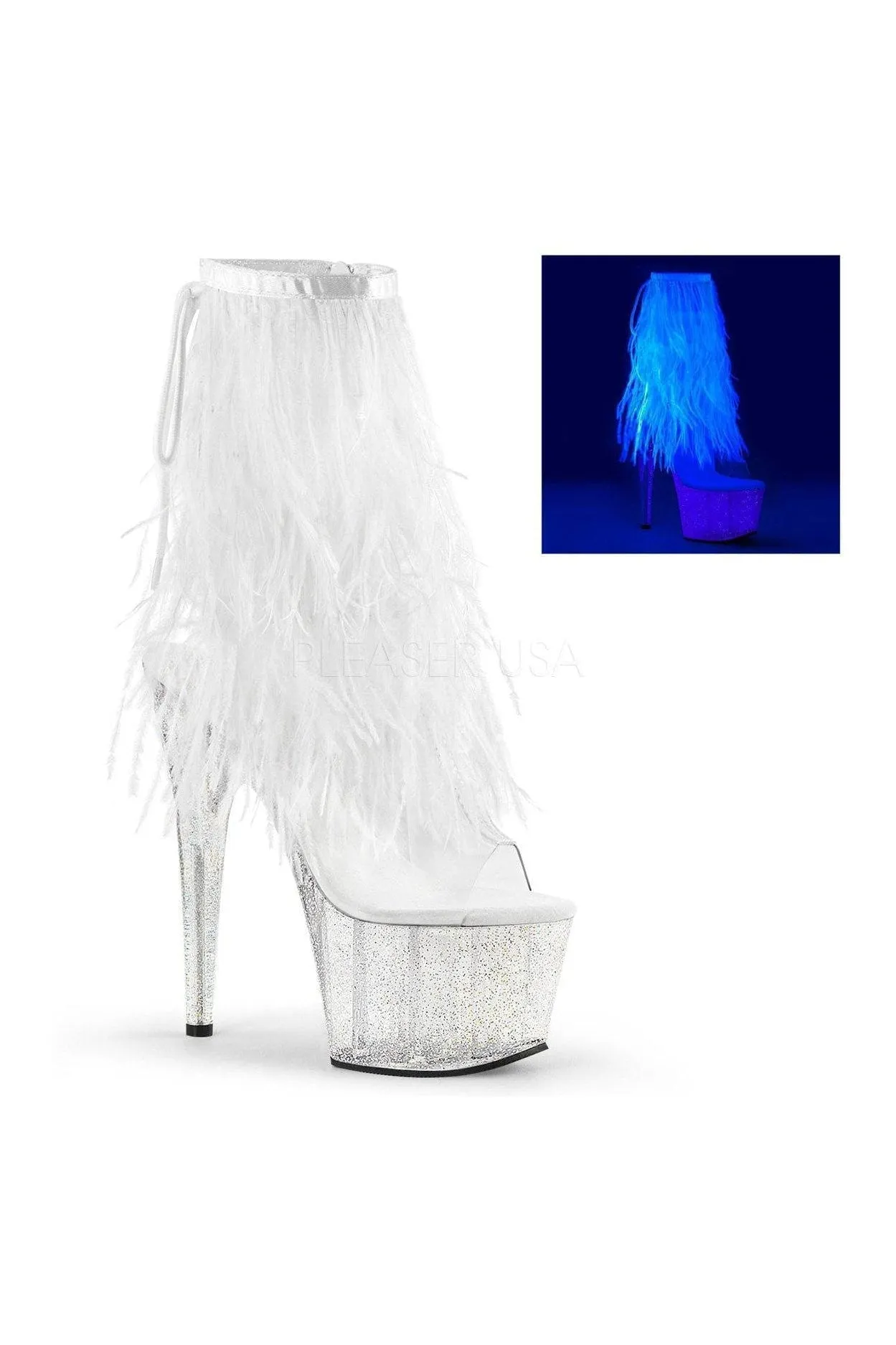 ADORE-1017MFF Platform Boot  | Clear Vinyl