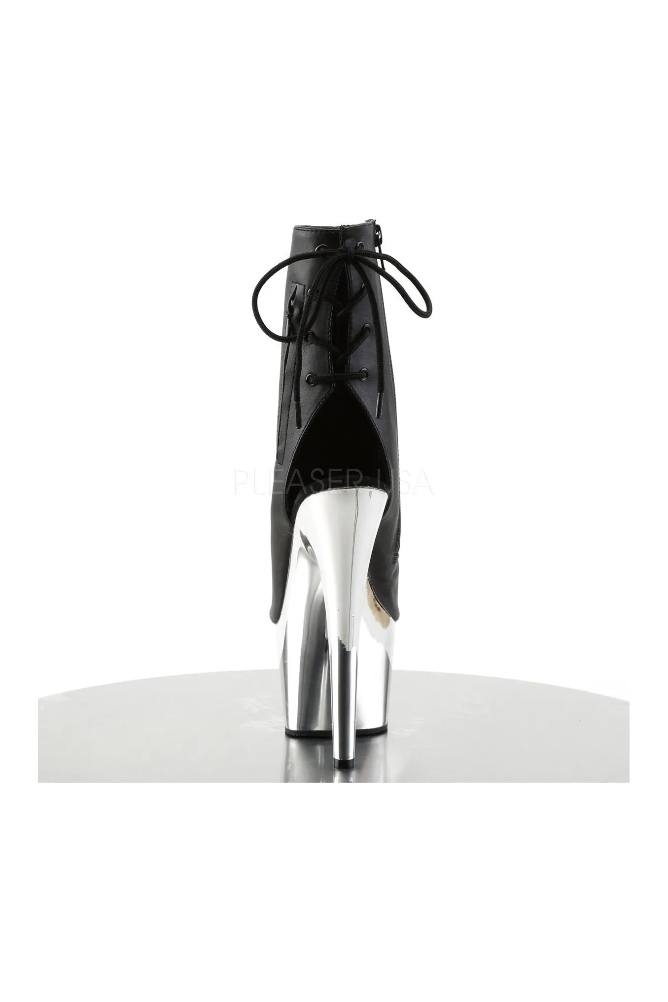 ADORE-1018 Platform Boot  | Black Faux Leather