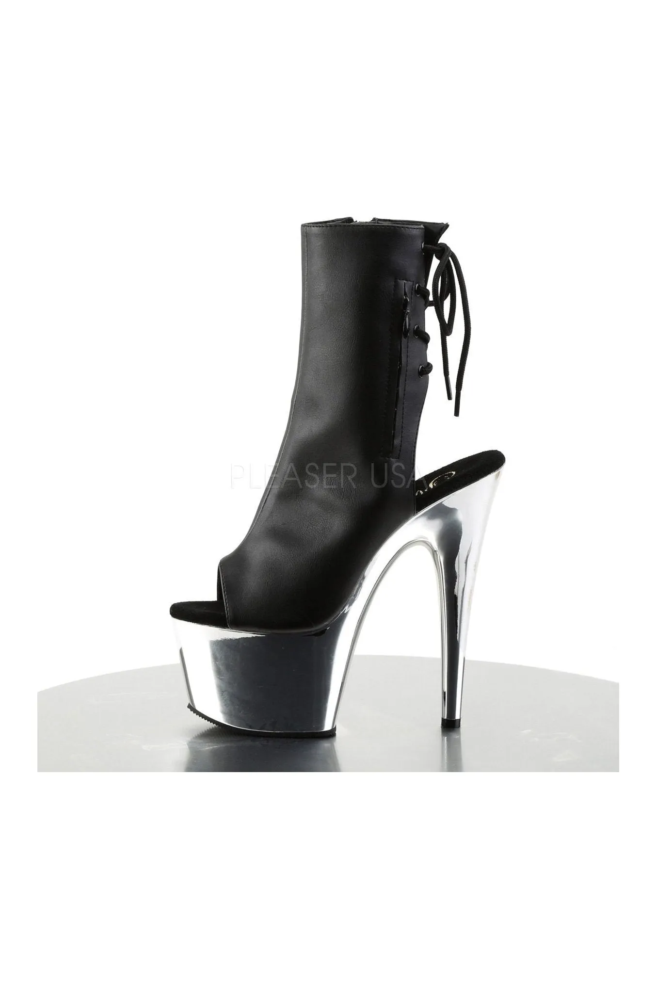 ADORE-1018 Platform Boot  | Black Faux Leather