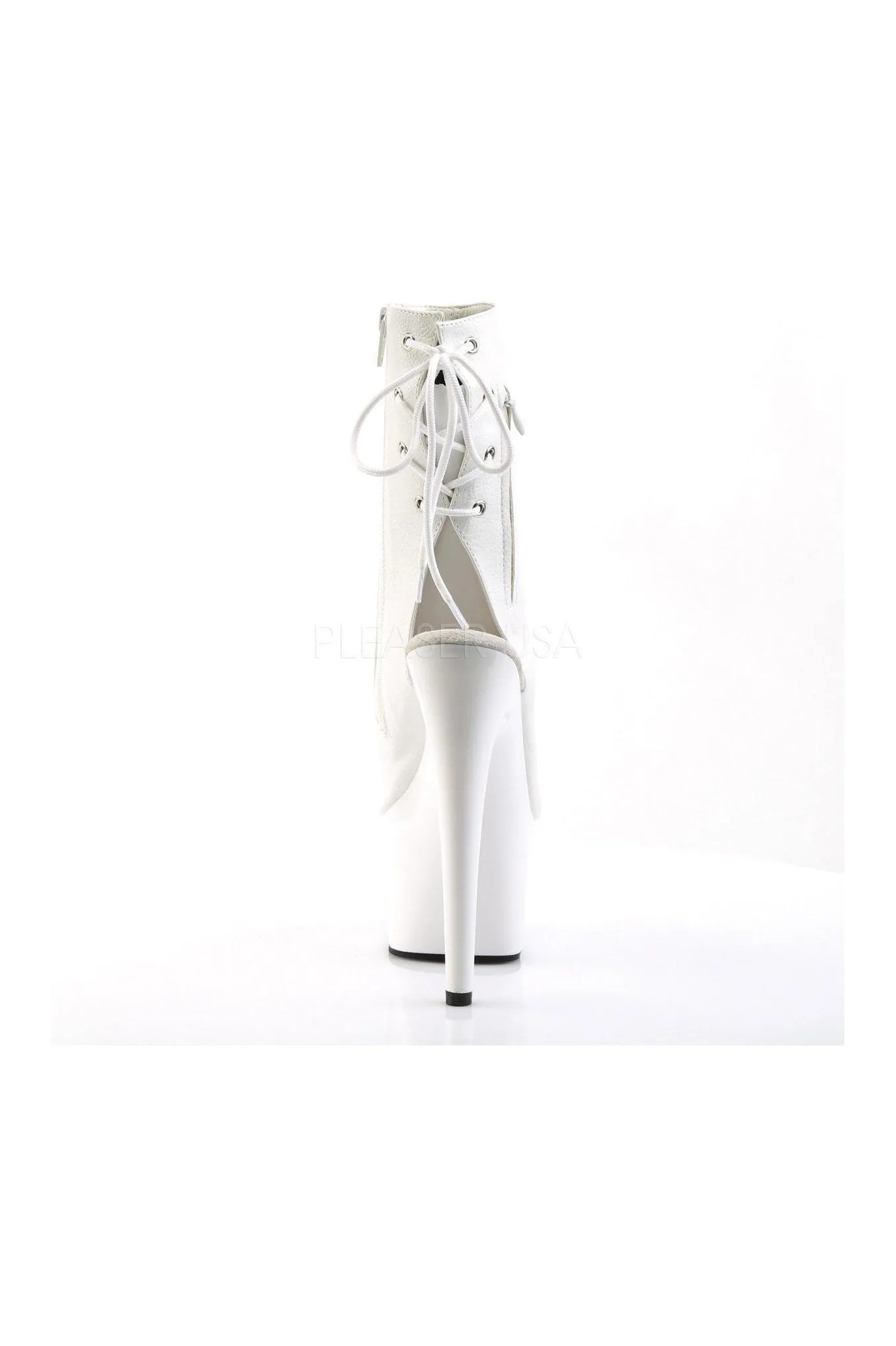 ADORE-1018 Platform Boot  | White Faux Leather