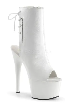 ADORE-1018 Platform Boot  | White Faux Leather