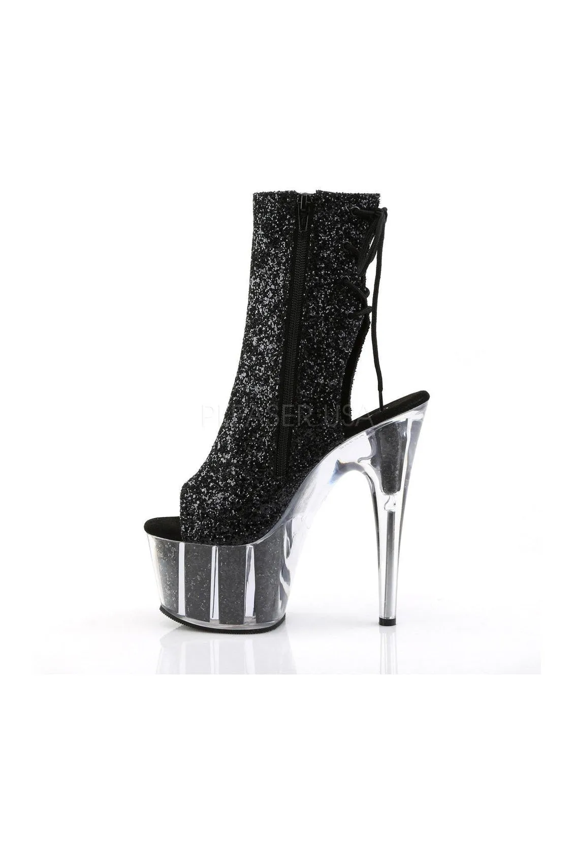 ADORE-1018G Platform Boot  | Black Glitter