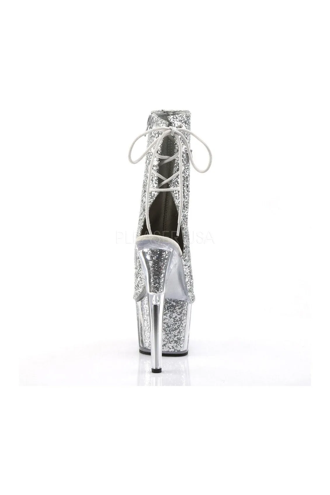 ADORE-1018G Platform Boot  | Silver Glitter