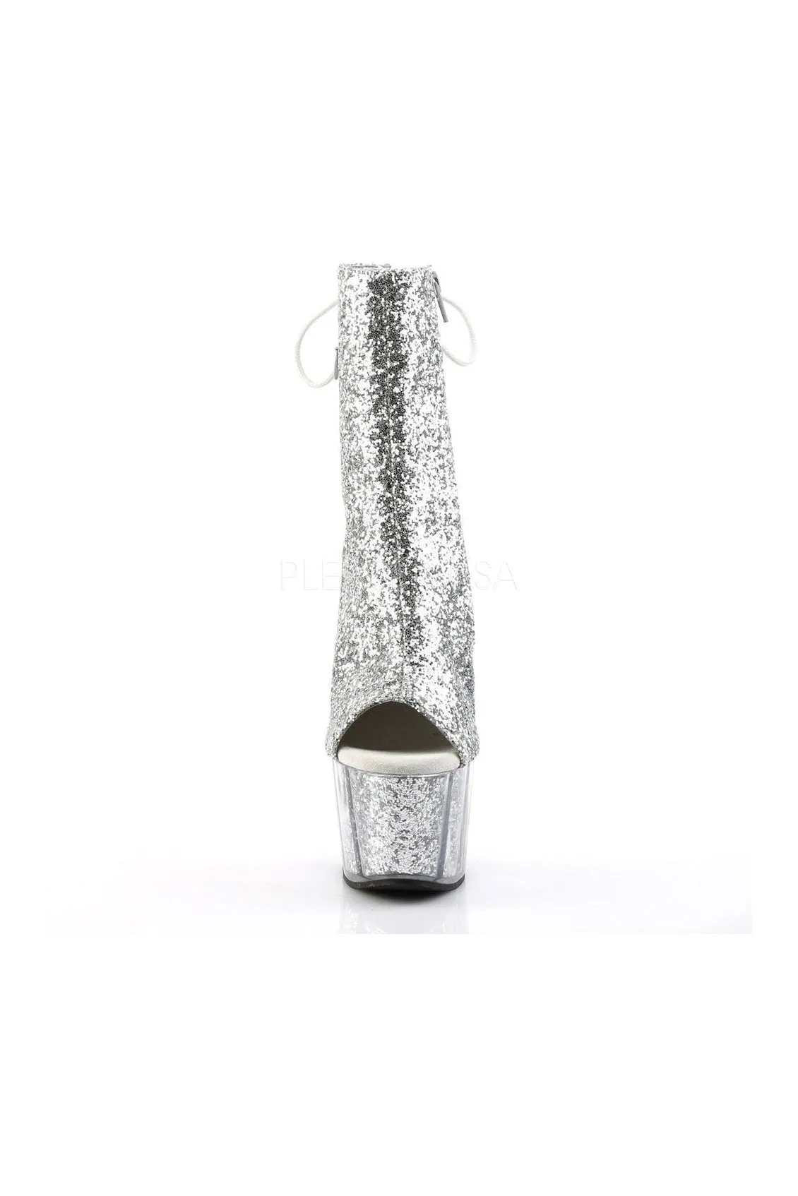 ADORE-1018G Platform Boot  | Silver Glitter