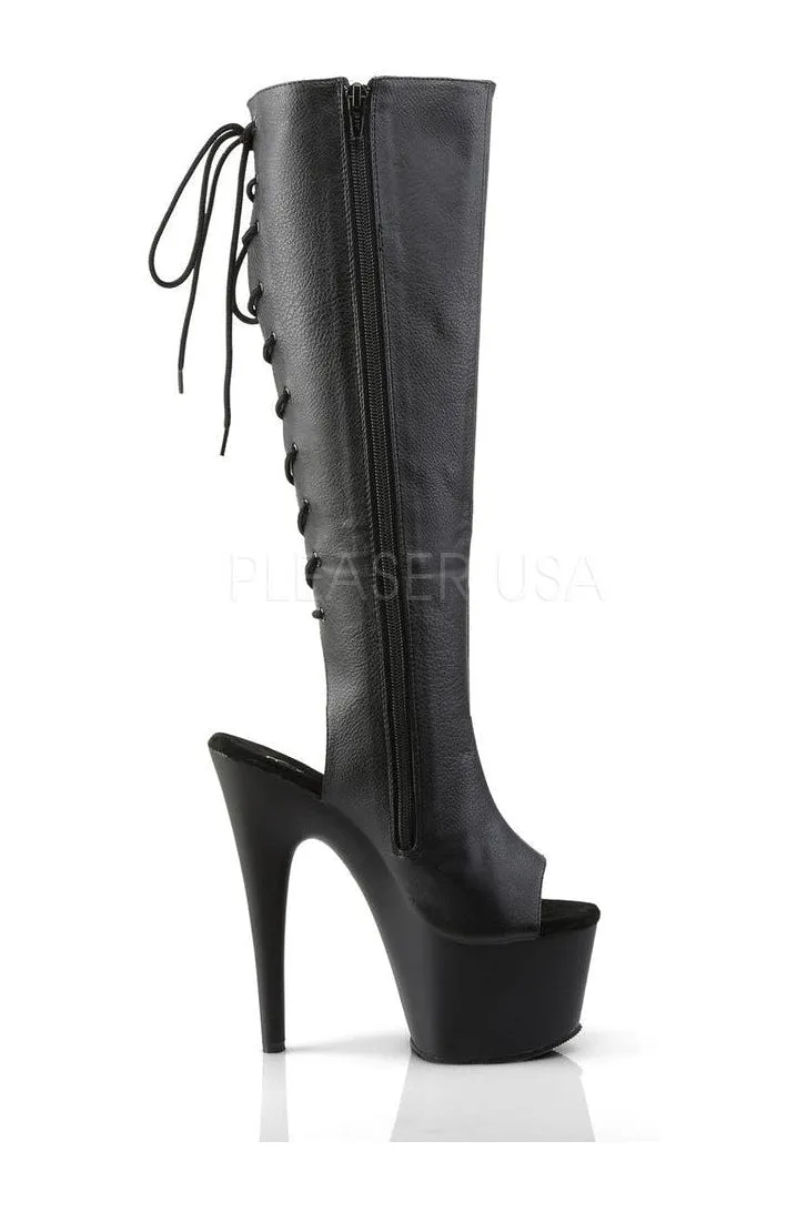 ADORE-2018 Platform Boot  | Black Faux Leather