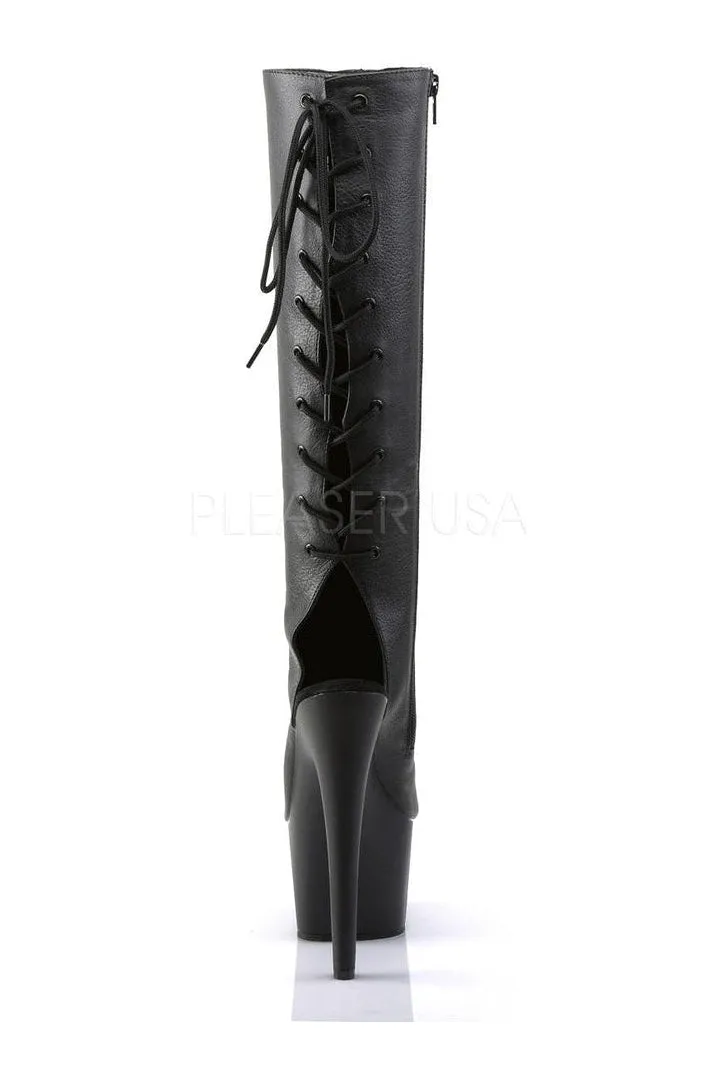ADORE-2018 Platform Boot  | Black Faux Leather