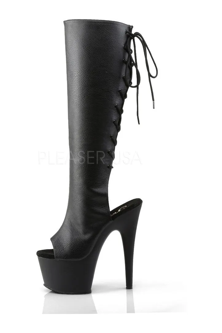 ADORE-2018 Platform Boot  | Black Faux Leather