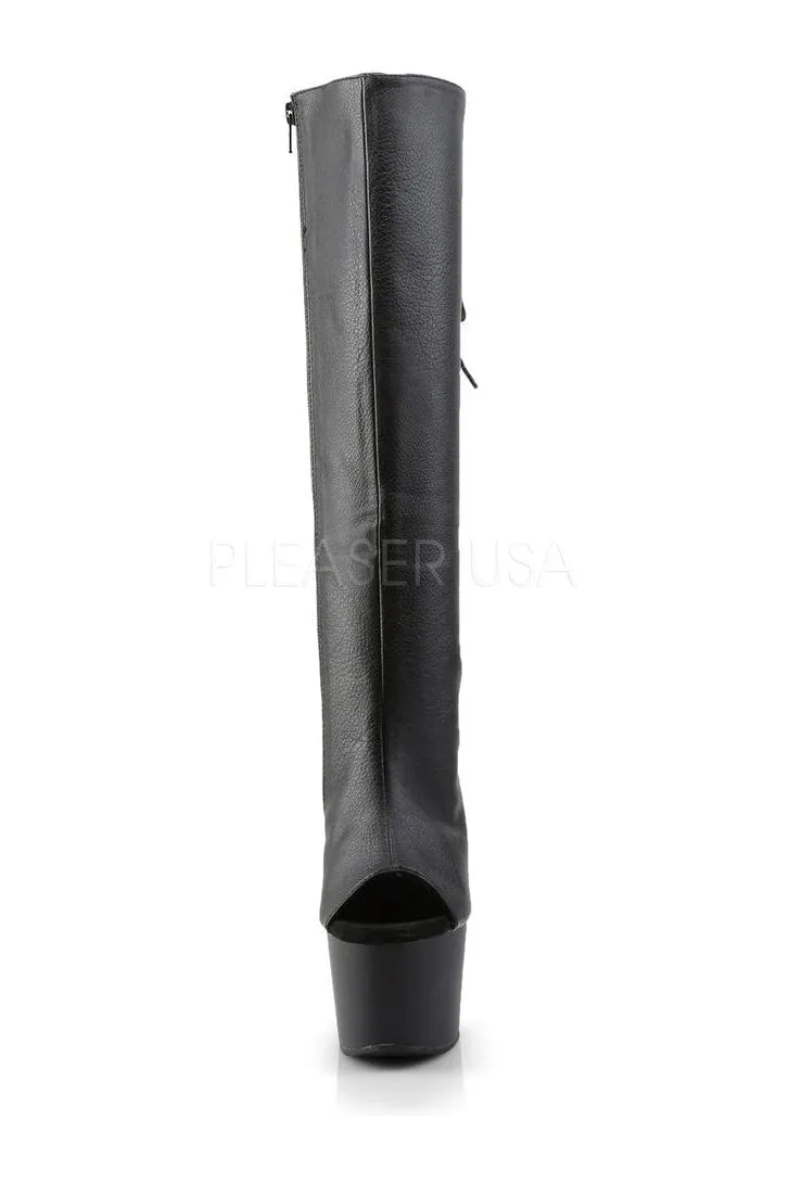 ADORE-2018 Platform Boot  | Black Faux Leather
