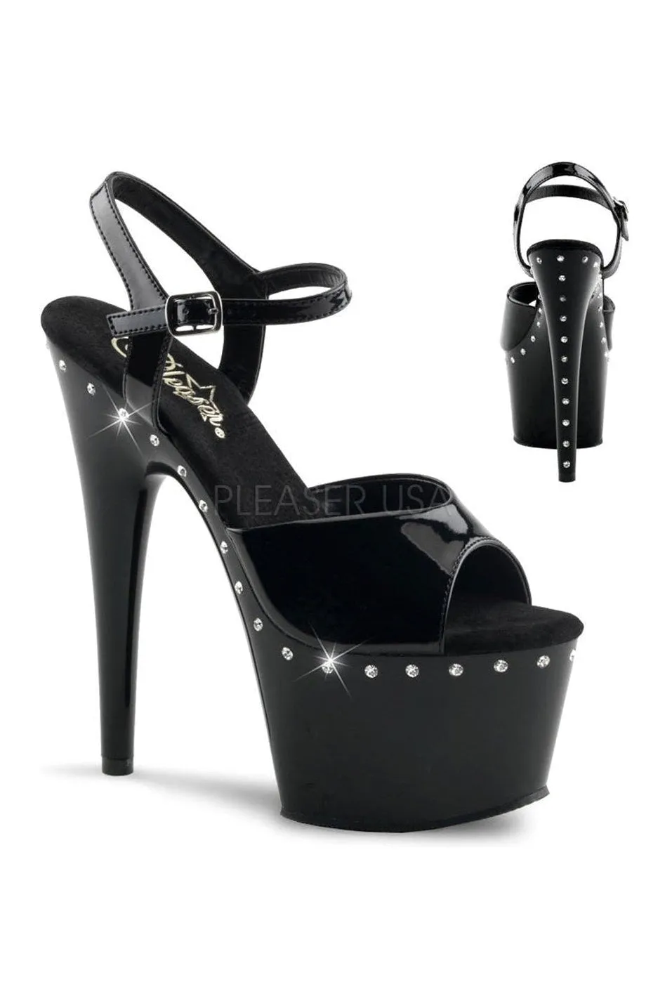 ADORE-709LS Platform Sandal  | Black Patent