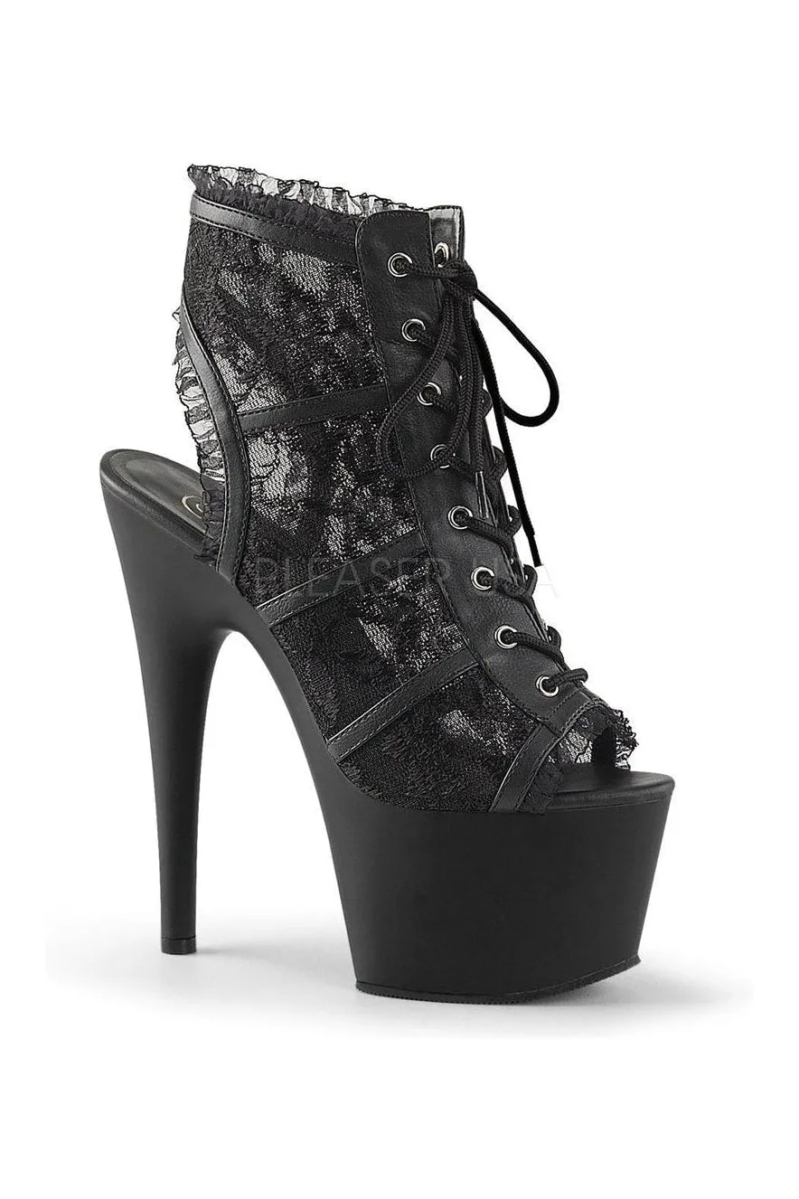 ADORE-796LC Platform Boot  | Black Faux Leather