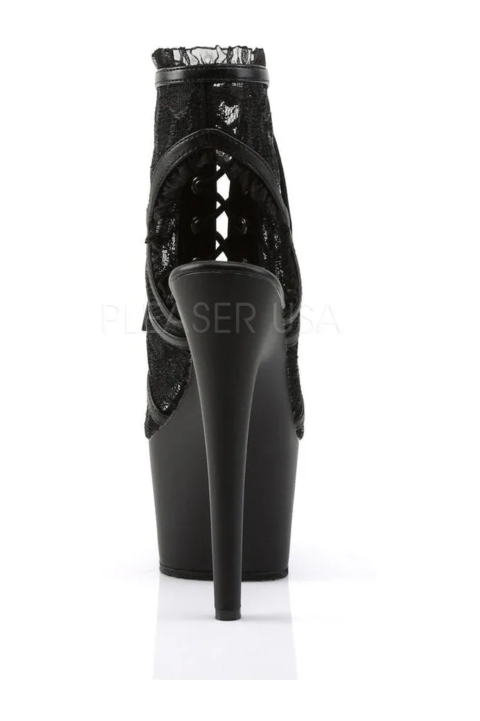 ADORE-796LC Platform Boot  | Black Faux Leather