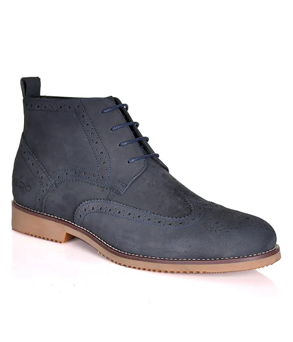 Aldo Blue Nubuck Leather Boots