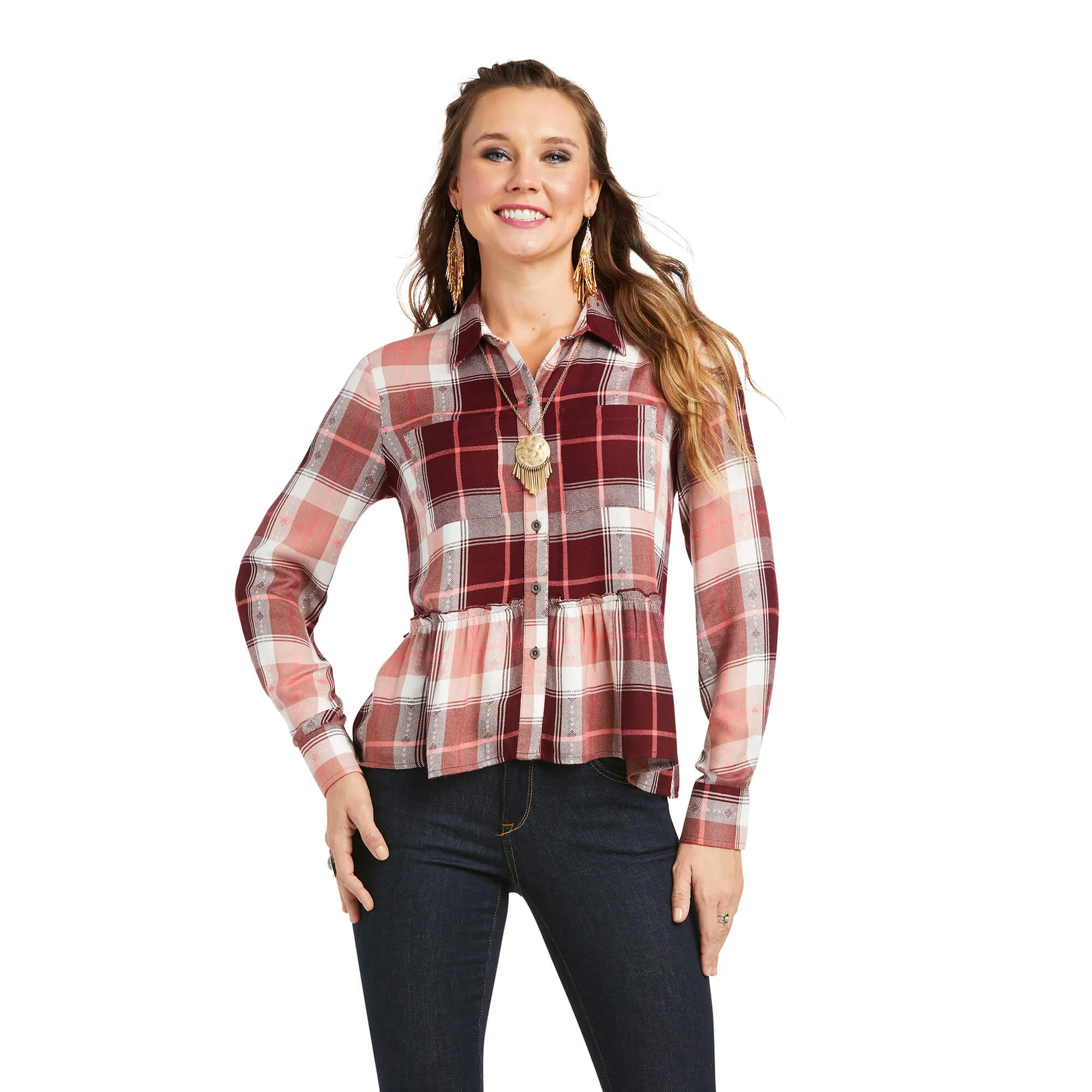 Ariat Ladies Peplulm Ford Western Shirt - Multi