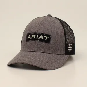 ARIAT MENS CAP SNAP BACK RECTANGLE LOGO GREY