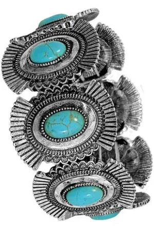 Aztec Gemstone Concho Bracelet