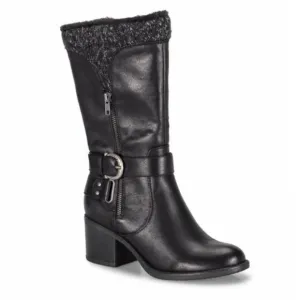 BARETRAPS Willow Back Mid Calf Heel Boots Biker Moto women size 8.5