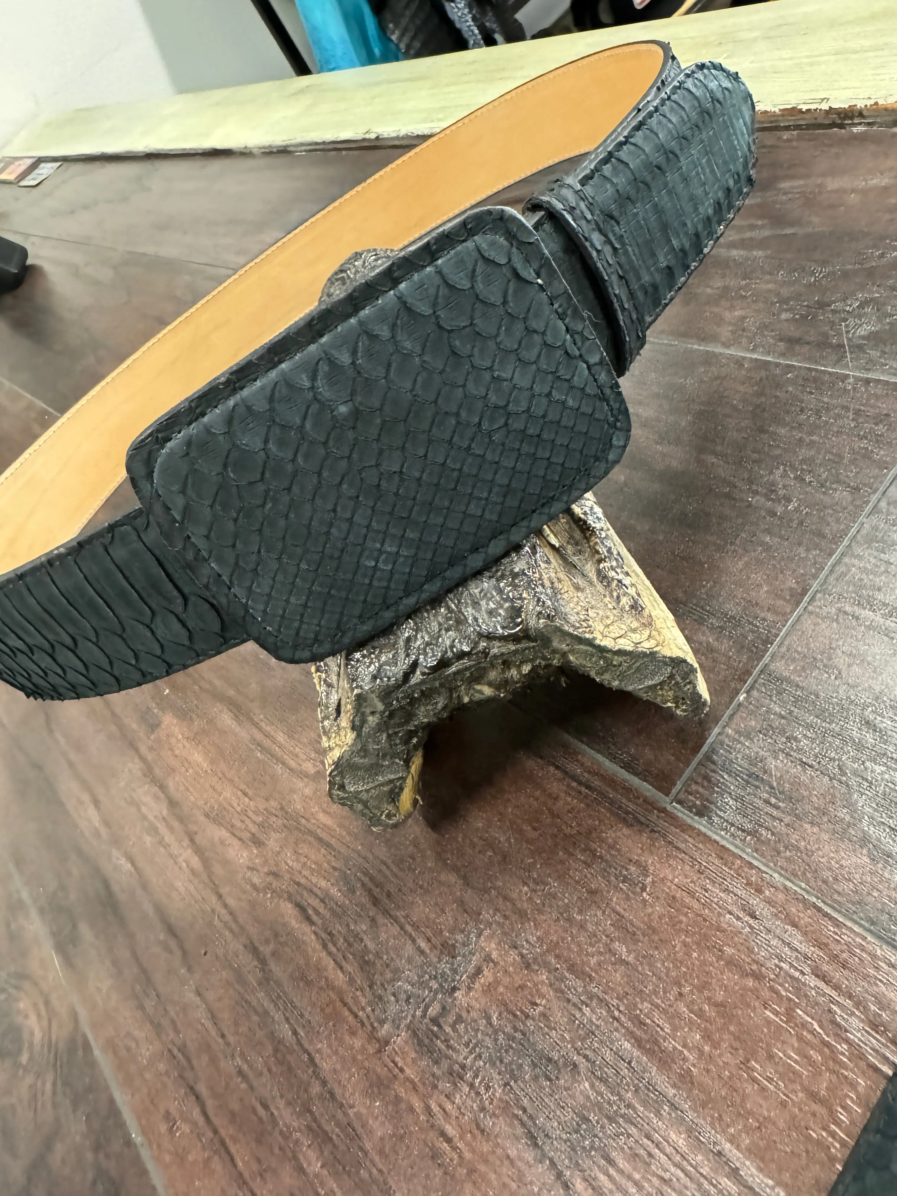 Belt Python-Matte Navy Blue