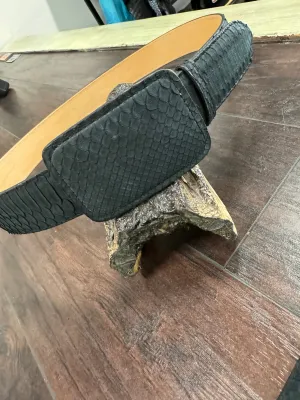 Belt Python-Matte Navy Blue