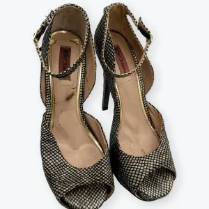 Betsey Johnson, Belee Platform, Stiletto, Peep Toe, Ankle Strap, Size 7.5