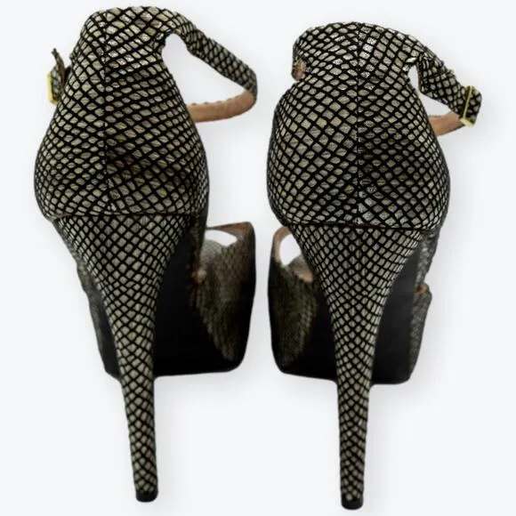 Betsey Johnson, Belee Platform, Stiletto, Peep Toe, Ankle Strap, Size 7.5