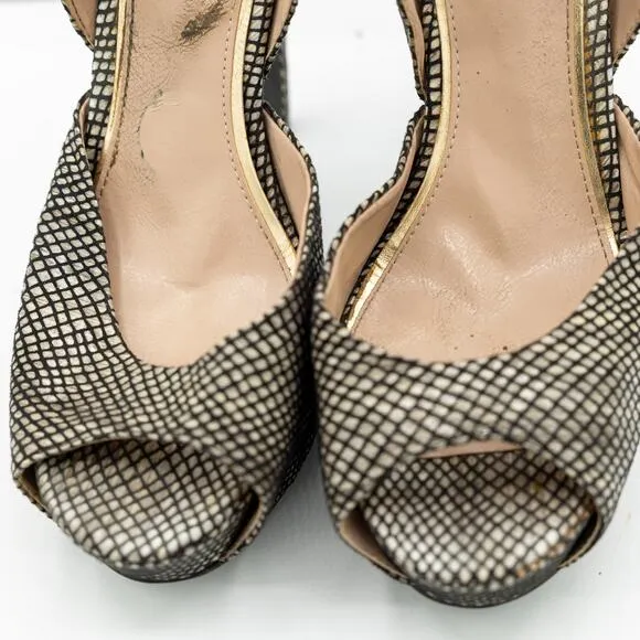 Betsey Johnson, Belee Platform, Stiletto, Peep Toe, Ankle Strap, Size 7.5