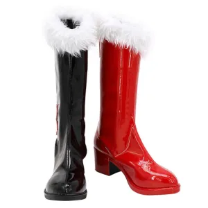 Black and Red Harley High Heel Cosplay Boots