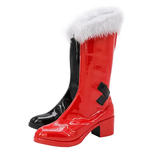 Black and Red Harley High Heel Cosplay Boots