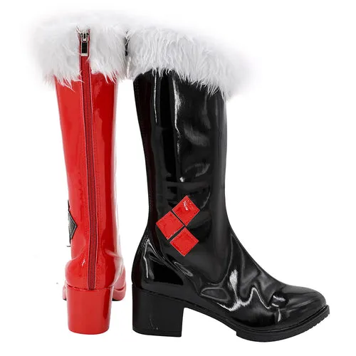 Black and Red Harley High Heel Cosplay Boots