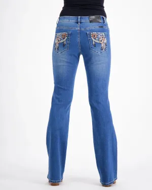 Boot-Cut Stretch Denim Jeans - Harriet Western Style