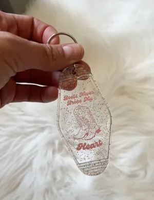Boots Never Broke My Heart" Keychain