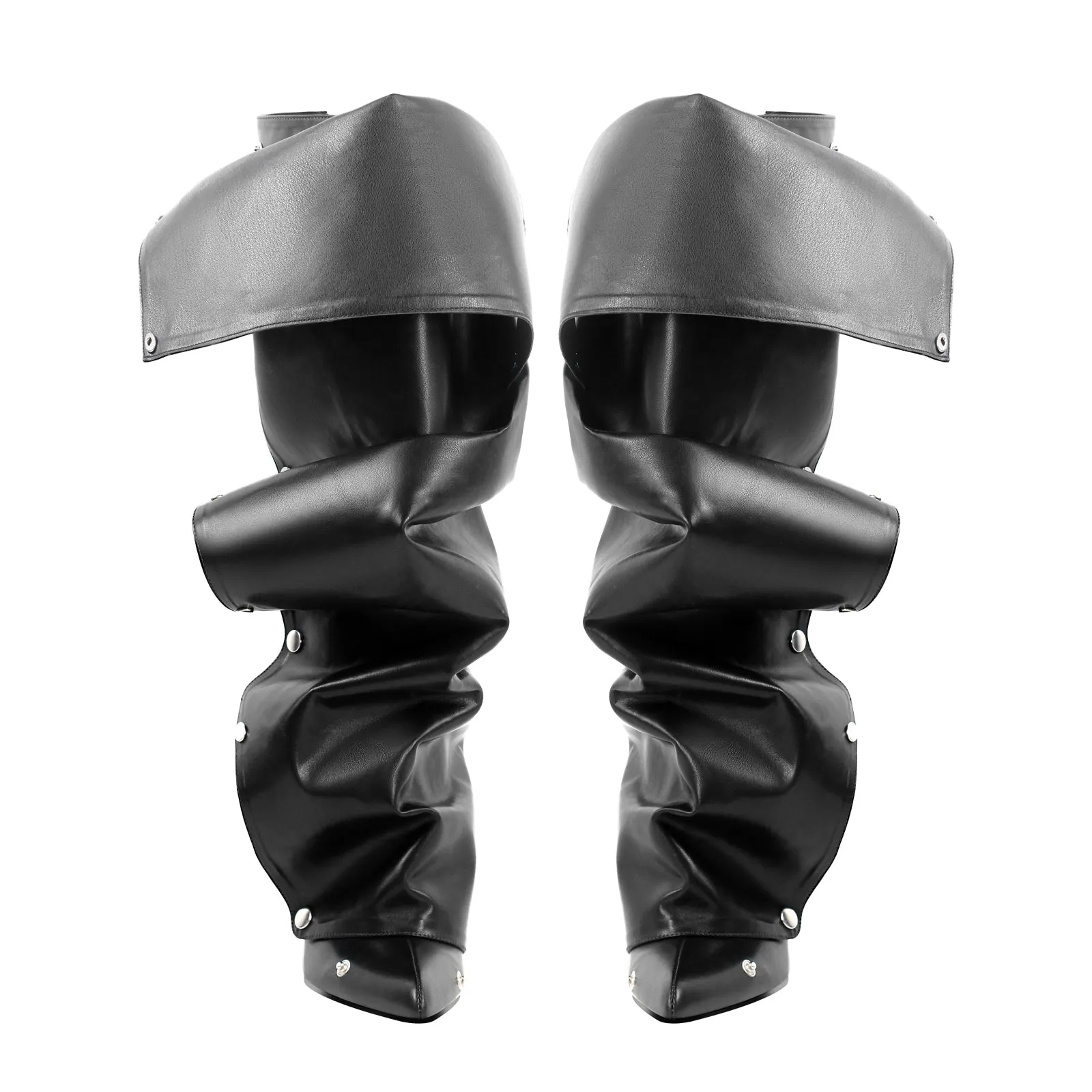 Buckle Pointed Toe Knee High Removable Boots