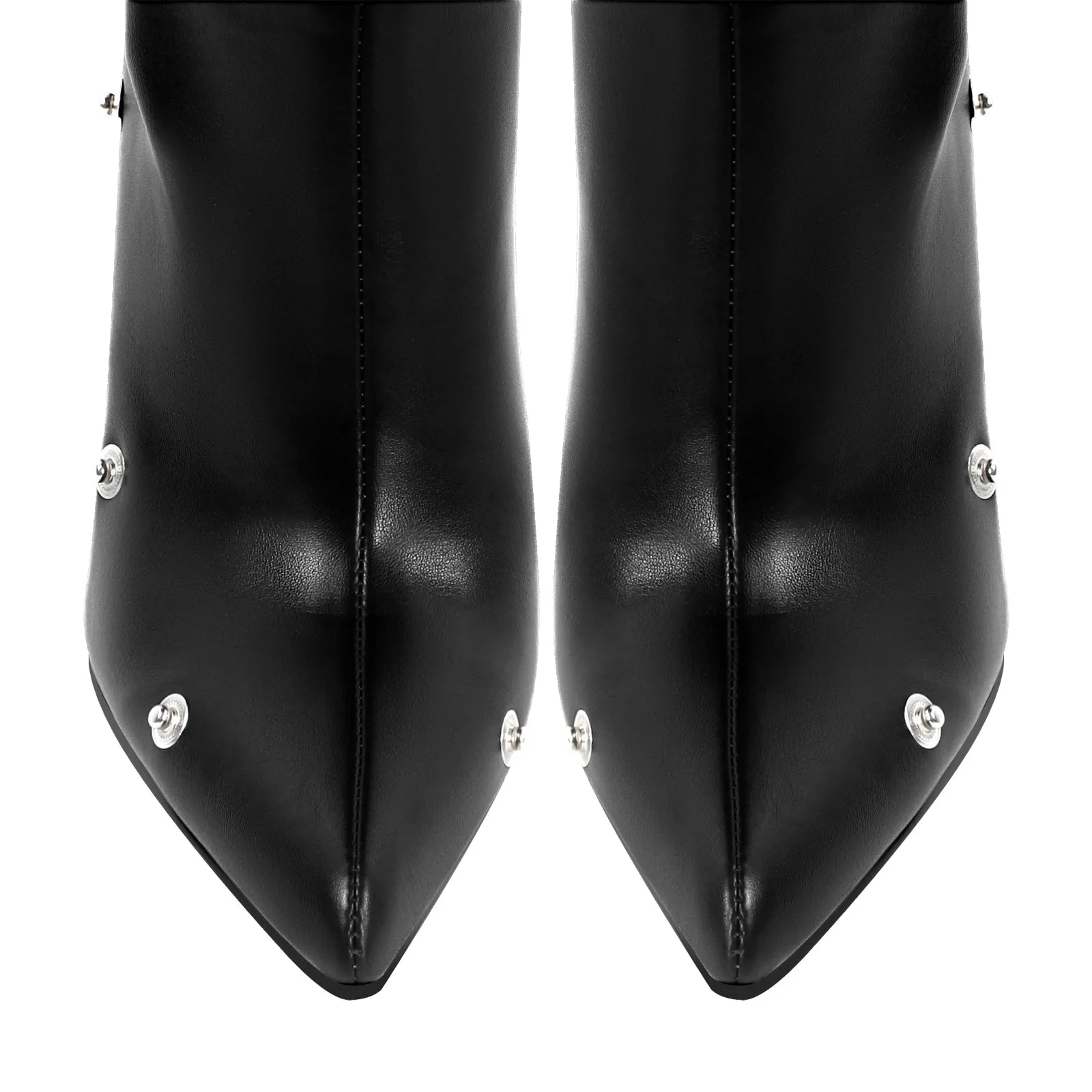 Buckle Pointed Toe Knee High Removable Boots