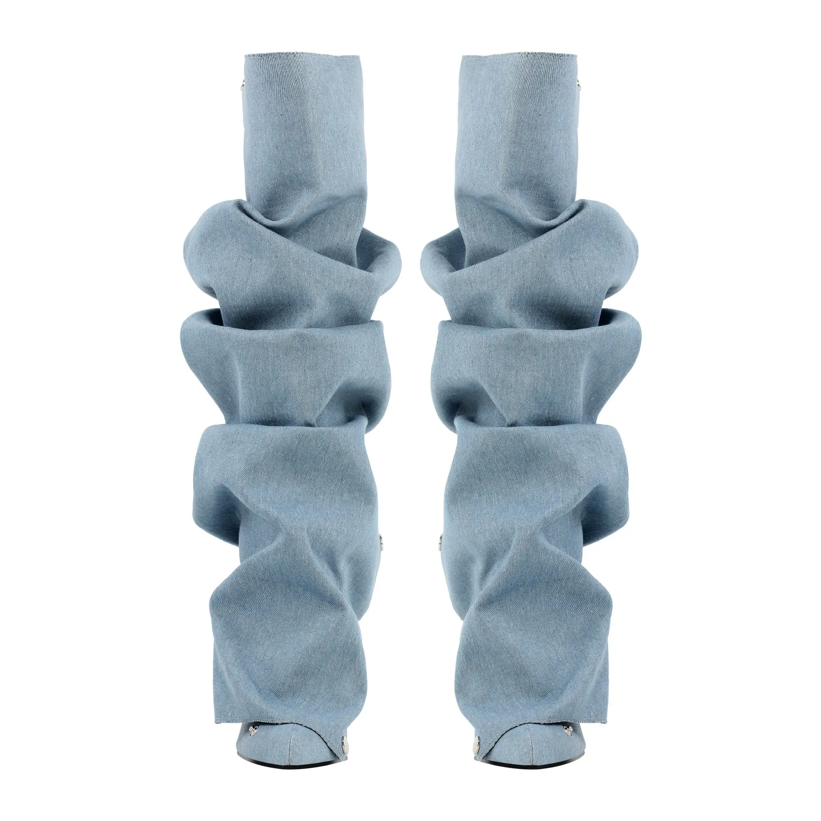 Buckle Pointed Toe Knee High Removable Boots