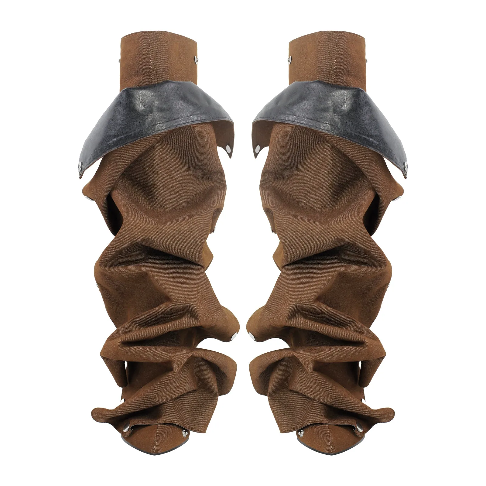 Buckle Pointed Toe Knee High Removable Boots