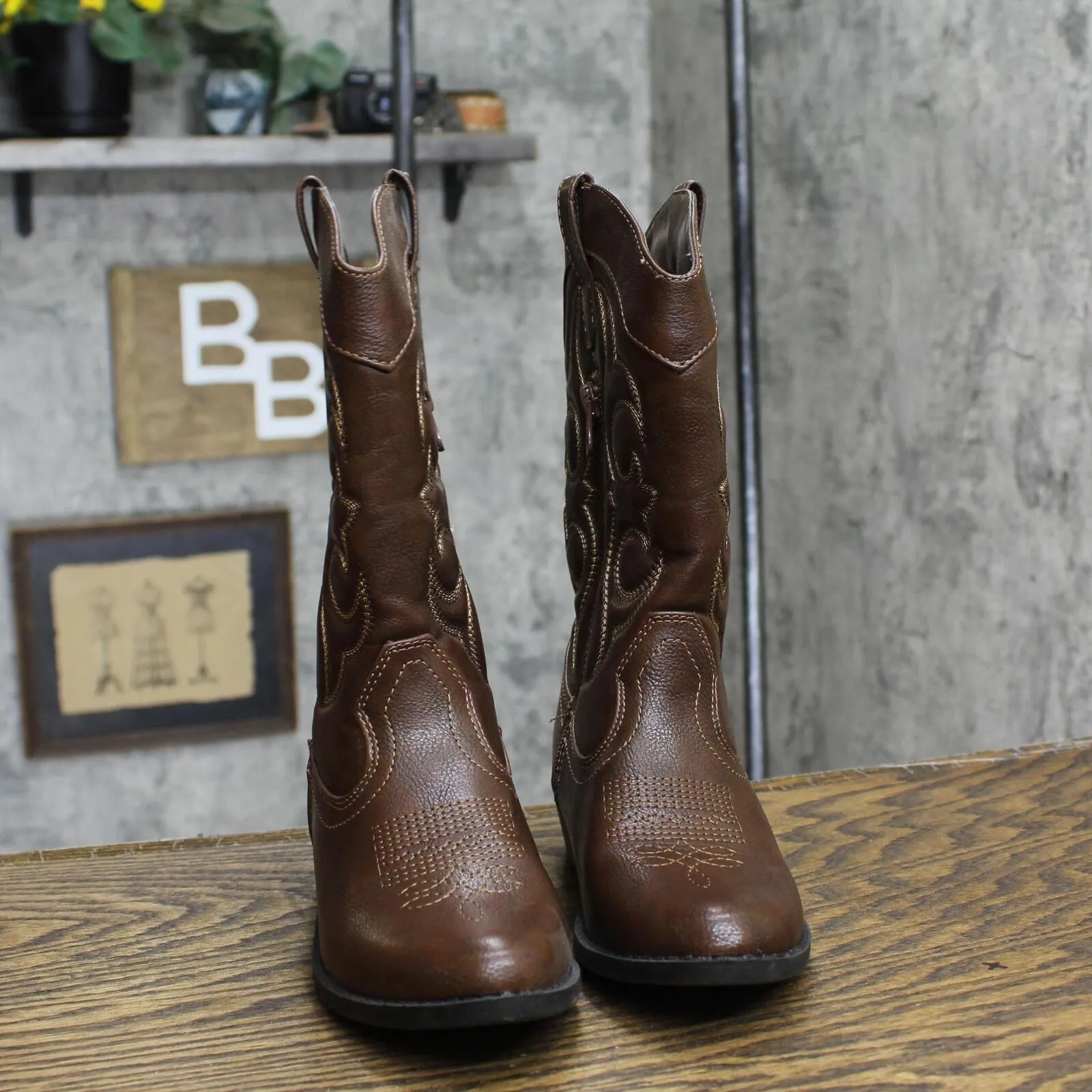 Cat & Jack Kids Boys Western Cowboy Boots 166cd9cfbf0530 Brown 1