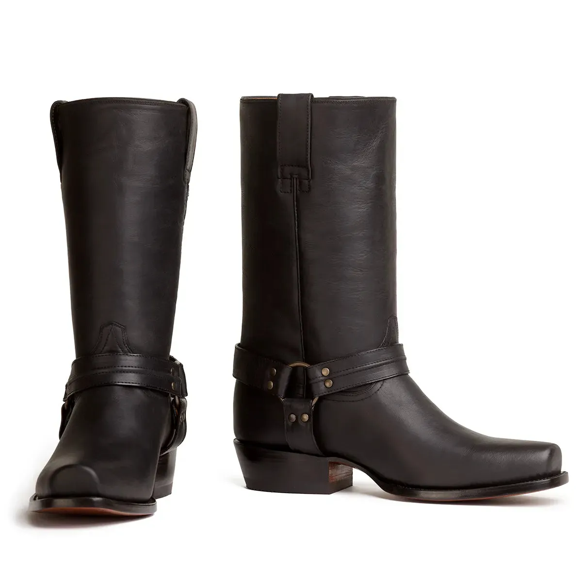 Cavalry Square Toe Harness Boot - Encino Black