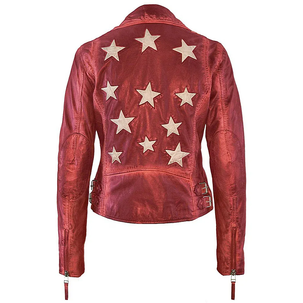 Christy Lamb Leather Inlay Star Jacket